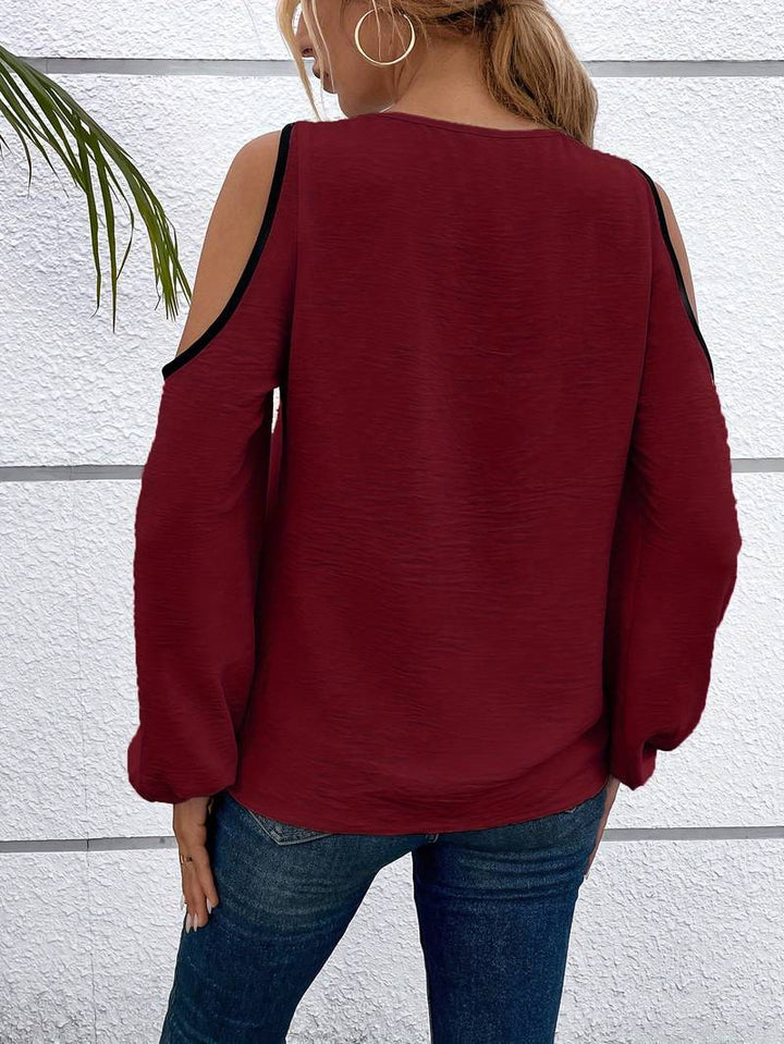 Chemise cristalline chic et colorée avec encolure carrée élégante et manches longues