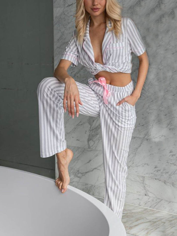 Elowyn - Luxurious striped loungewear set for an unparalleled comfort experience for women