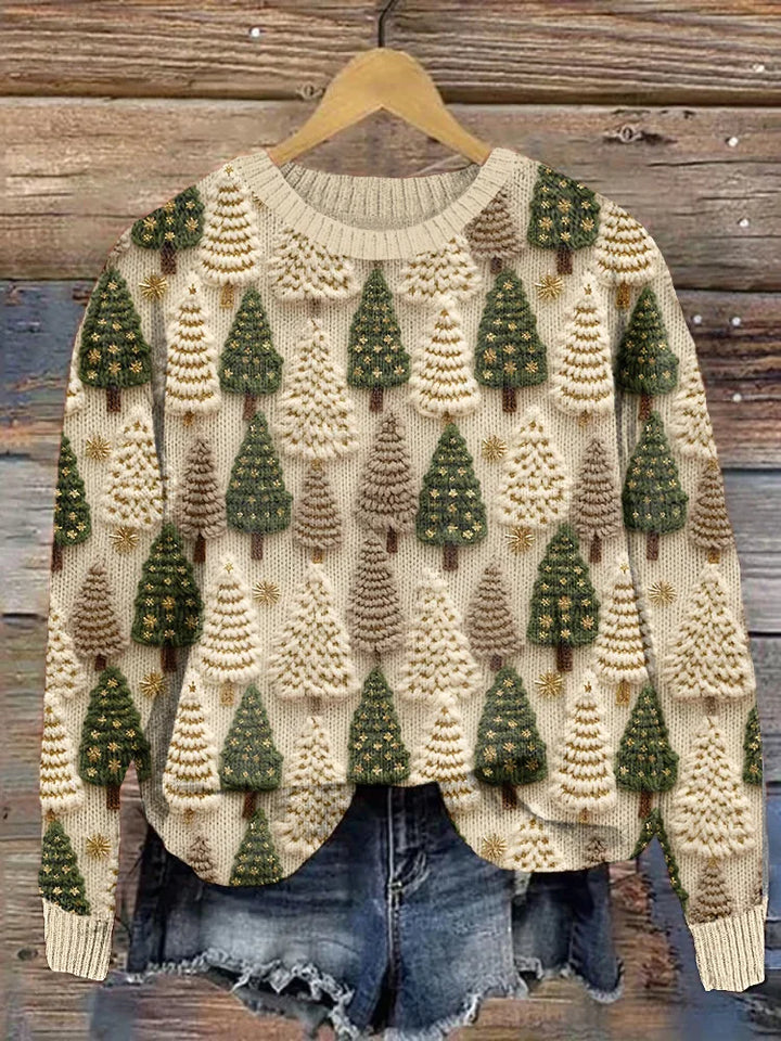 Céline™ - Christmas Sweater with Christmas Trees