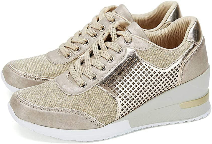 Amelia - Stylische orthopädische Turnschuhe mit elegantem hohen Absatz und bequemem Keilabsatz