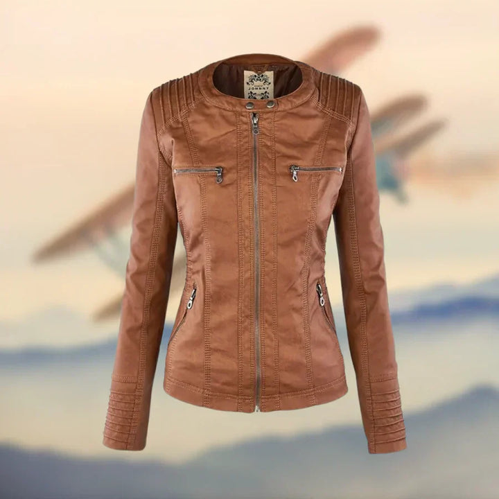Amélie™ - Premium Lederjacke mit Kapuze