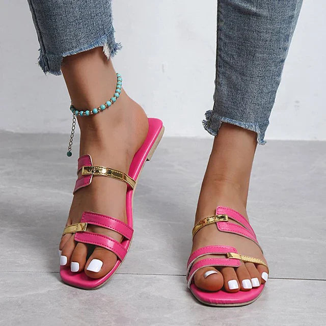 Wilma - Chaussons d'été plats à la mode pour femmes