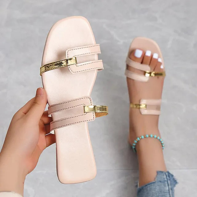 Wilma - Chaussons d'été plats à la mode pour femmes