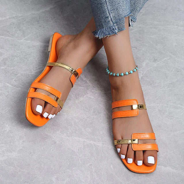 Wilma - Chaussons d'été plats à la mode pour femmes