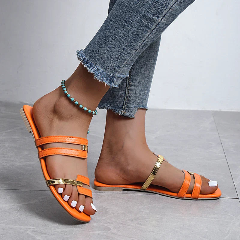 Wilma - Chaussons d'été plats à la mode pour femmes