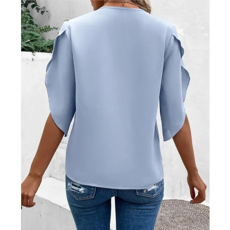 Ella - Stylish & cozy casual lace V-neck top for women