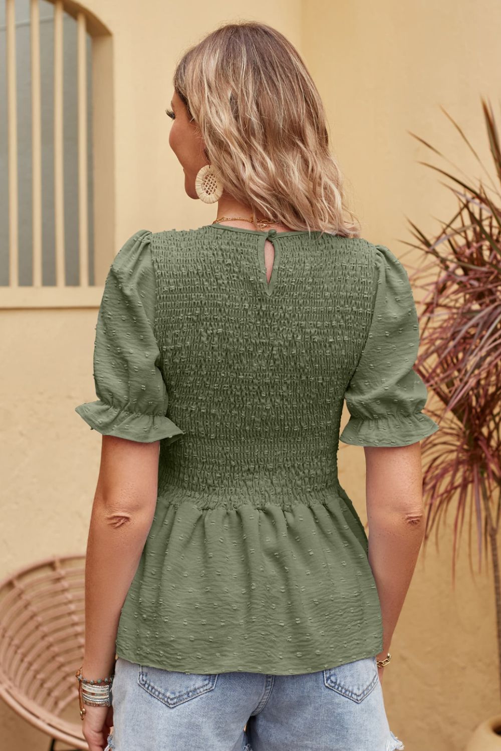 Rosa - Elegante kurzärmelige Bluse für Frauen