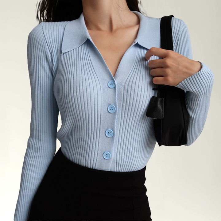 Piper - Polo slim fit côtelé élégant pour la femme mode cet automne