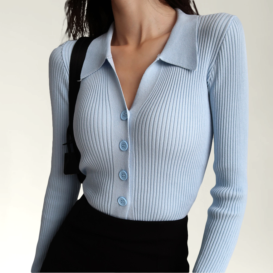 Piper - Polo slim fit côtelé élégant pour la femme mode cet automne