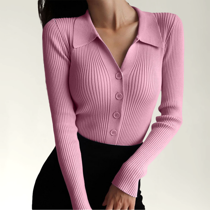 Piper - Polo slim fit côtelé élégant pour la femme mode cet automne