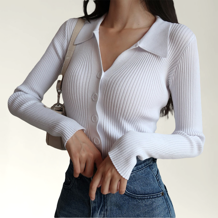 Piper - Polo slim fit côtelé élégant pour la femme mode cet automne