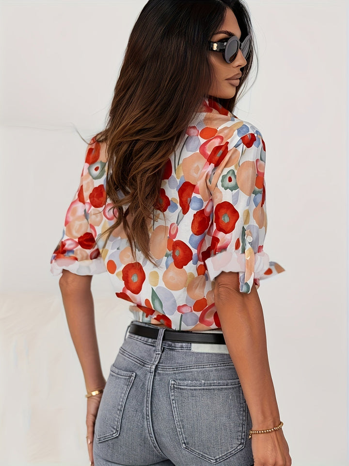 Riley - Blouse féminine à fleurs aux couleurs vives