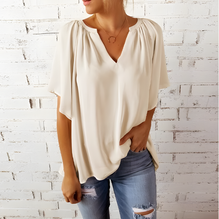 Heidi - Blouse élégante et stylée à col en V pour l'été pour femmes