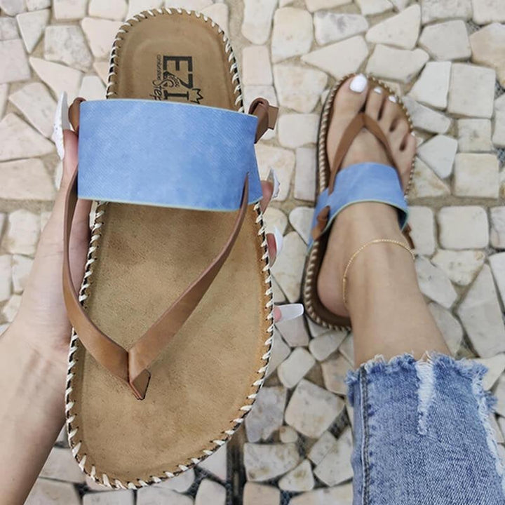 Isa - Sandales bleues élégantes et confortables pour femmes à bout ouvert