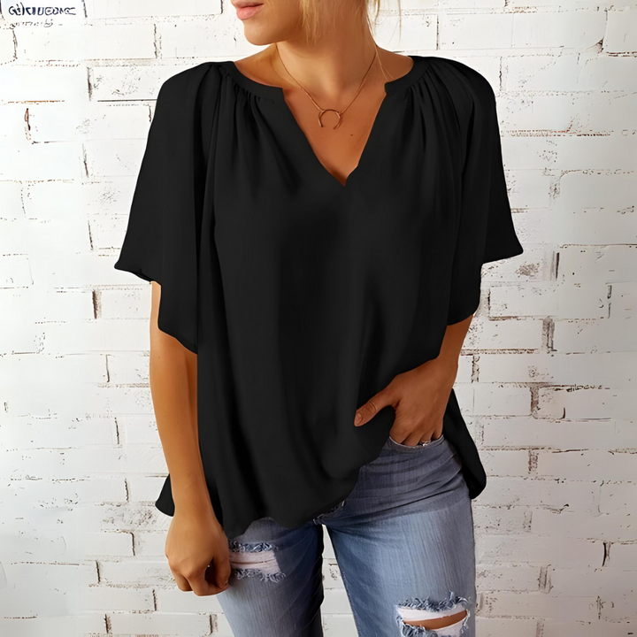 Heidi - Blouse élégante et stylée à col en V pour l'été pour femmes