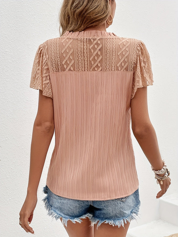 Avalynn - Stylische und bequeme Apricot Sommerbluse für Frauen
