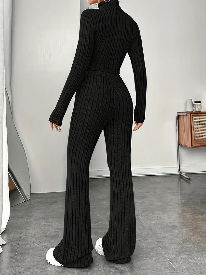 Mabel - Ensemble deux pièces stylé composé d’un haut en maille à manches longues confortable et d’un pantalon élégant