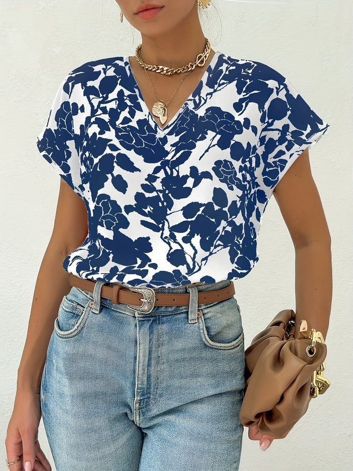 Ariel - Trendige Sommerbluse mit floralem Design für Frauen