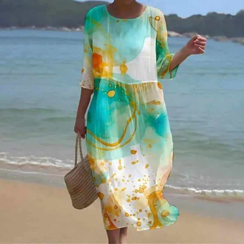 Lina™ - Robe fleurie élégante avec couverture du ventre