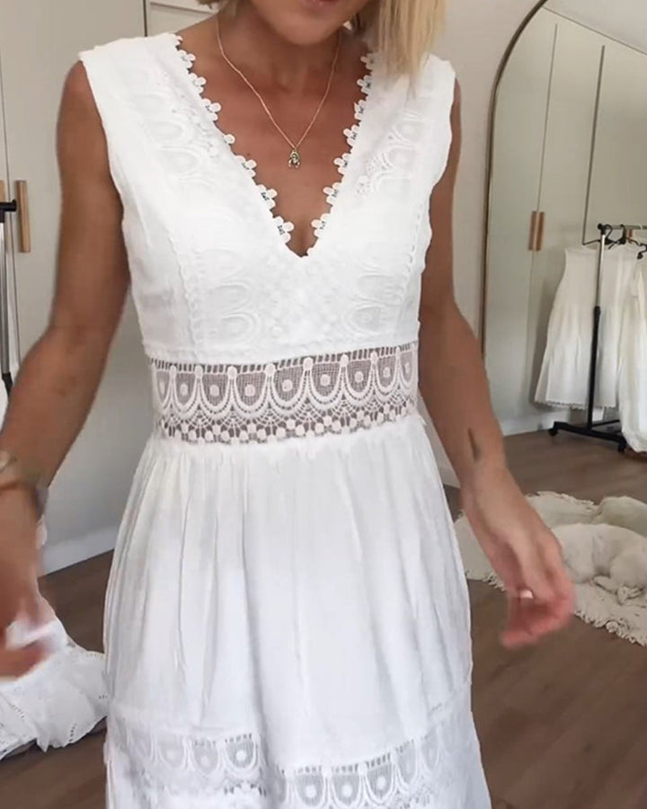 Marie™ - Robe débardeur en dentelle avec décolleté en V