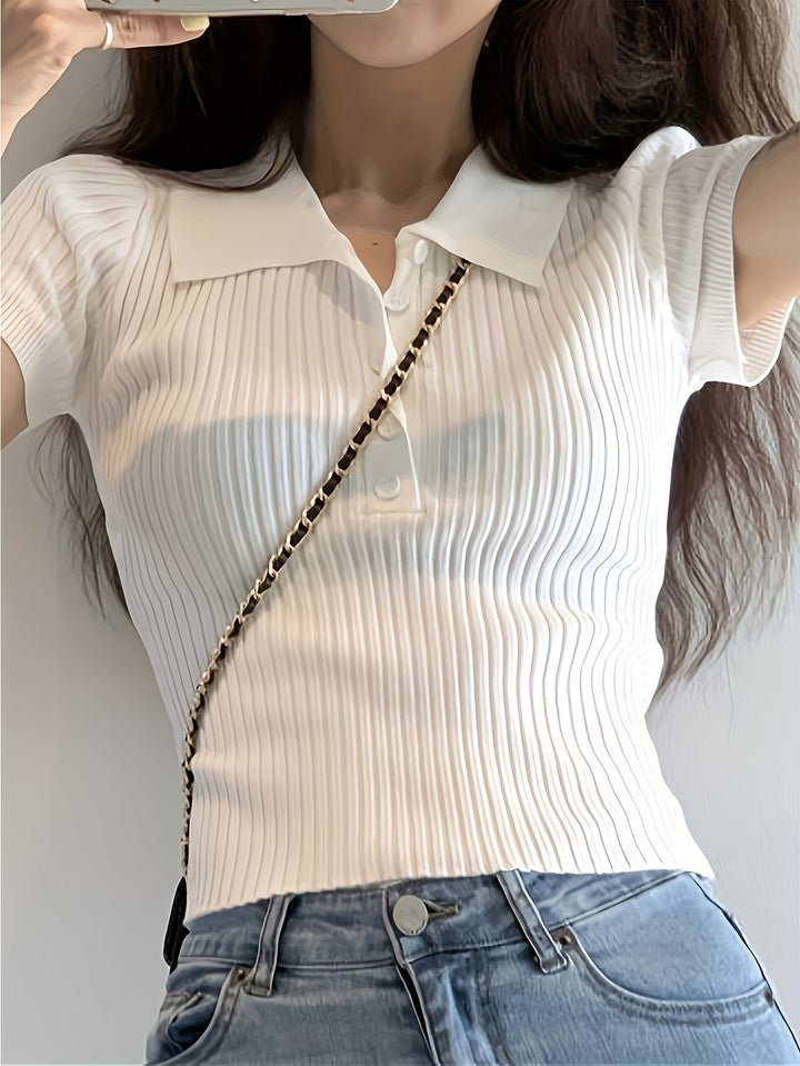 Top en maille chic à col en V pour femmes | Chloe