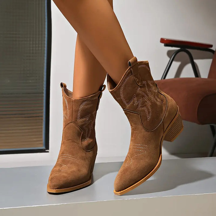 Stylish Embroidered Western Boots for Women - Ruby Collection