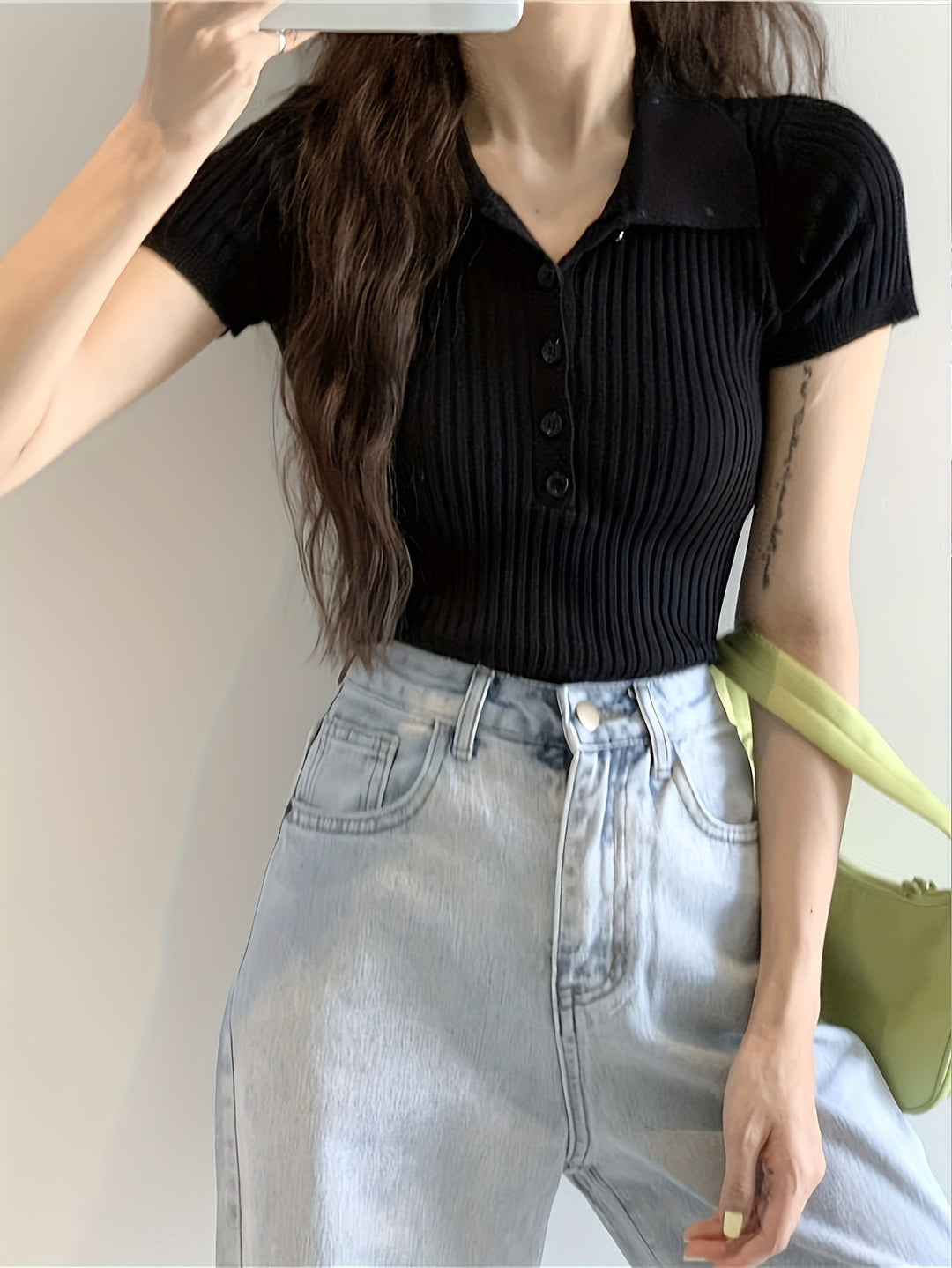 Top en maille chic à col en V pour femmes | Chloe
