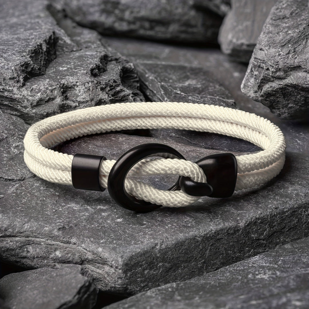Bracelet en corde fait main stylé pour hommes - parfait pour un look d'automne décontracté !