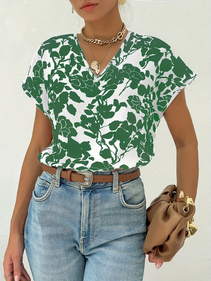 Ariel - Trendige Sommerbluse mit floralem Design für Frauen