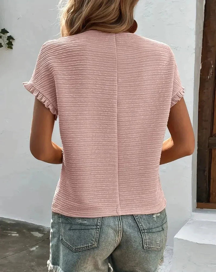 Jinky - Stylish cute T-shirt with crew neck and short sleeves for women