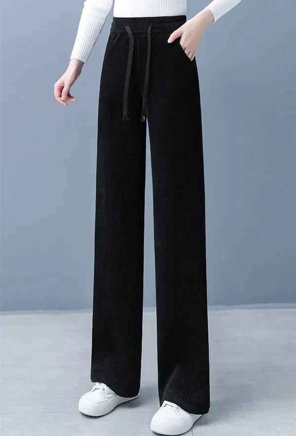 Fashionable pearl pants with practical drawstring