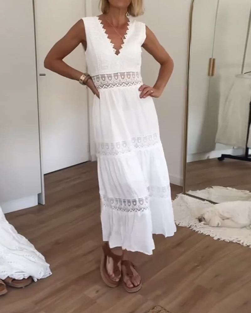 Marie™ - Robe débardeur en dentelle avec décolleté en V