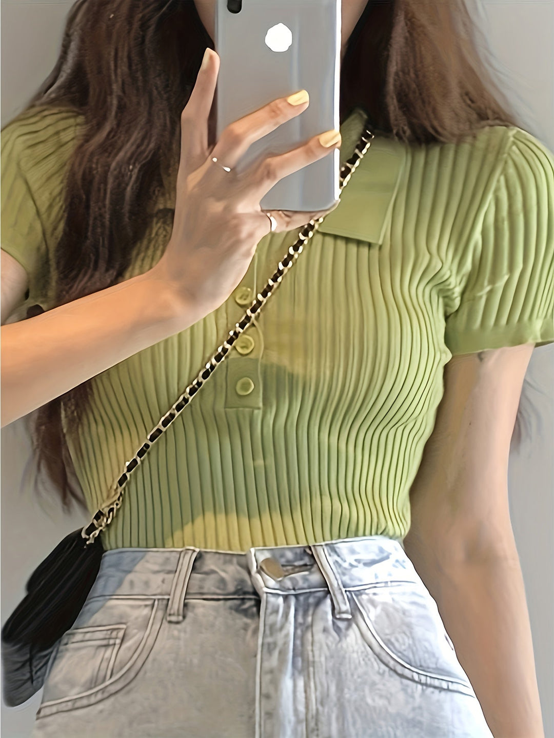 Top en maille chic à col en V pour femmes | Chloe