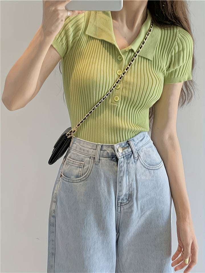 Top en maille chic à col en V pour femmes | Chloe