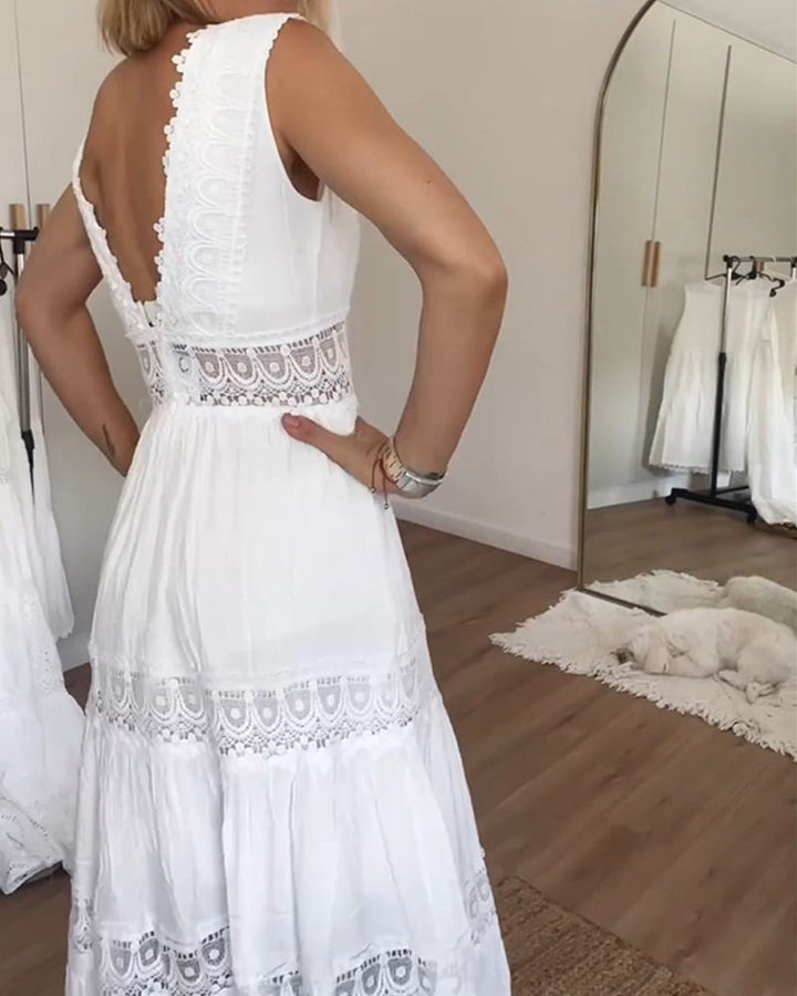 Marie™ - Robe débardeur en dentelle avec décolleté en V