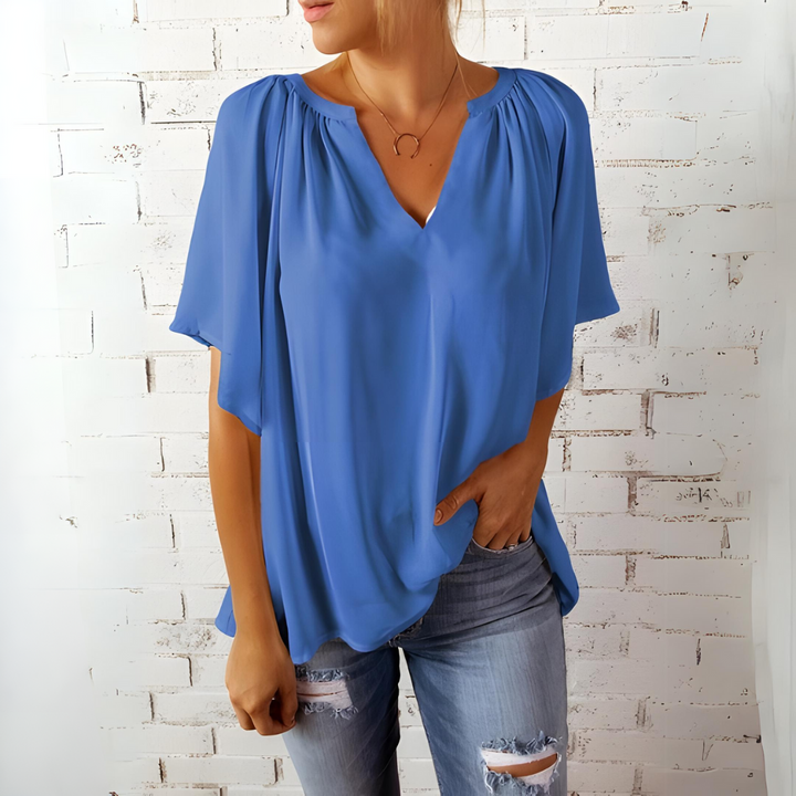 Heidi - Blouse élégante et stylée à col en V pour l'été pour femmes