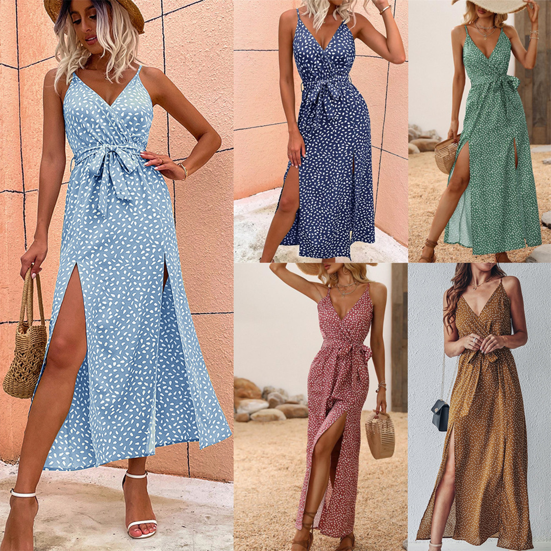 EIRINI - Robe maxi élégante avec fente séduisante