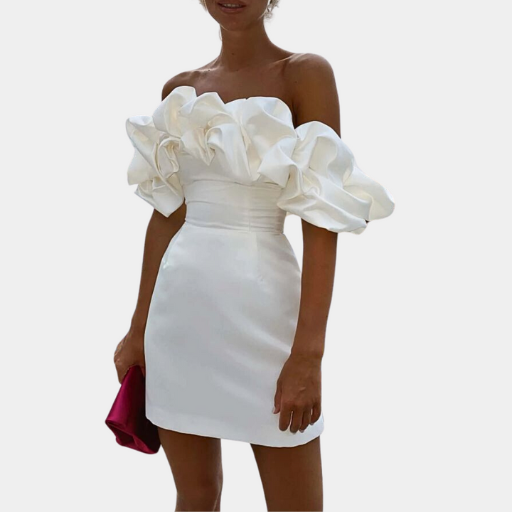 Robe courte élégante pour femmes avec volants ludiques