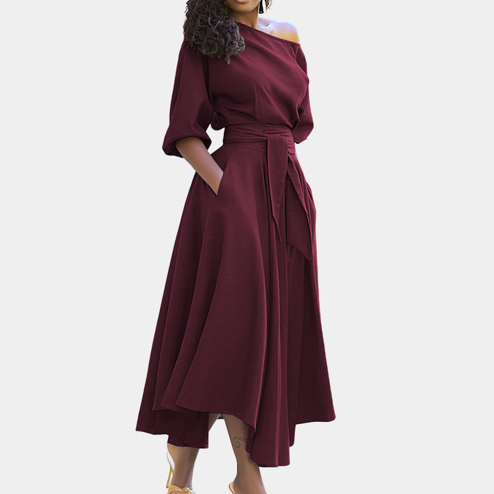 Annabelle - Robe à la mode et confortable pour femmes avec ceinture à la taille