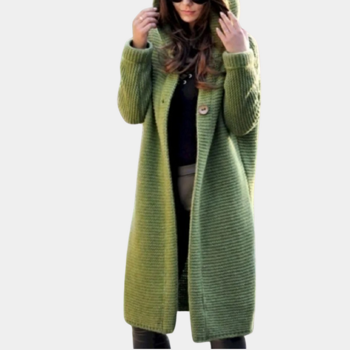 Claudia - Kuschelige Strickjacke mit Kapuze für Frauen
