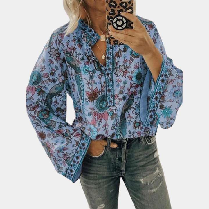 Cynthia - Blouse élégante pour femme avec motif floral enchanteur