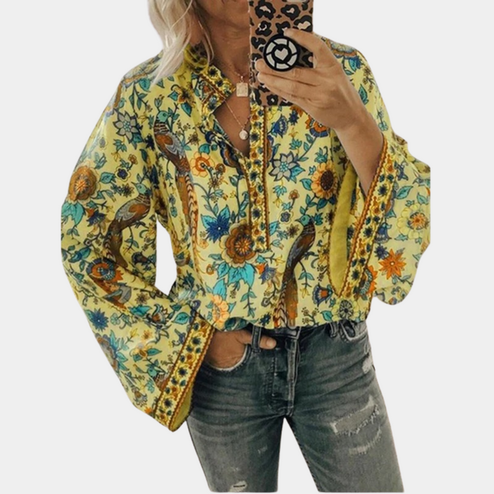 Cynthia - Blouse élégante pour femme avec motif floral enchanteur