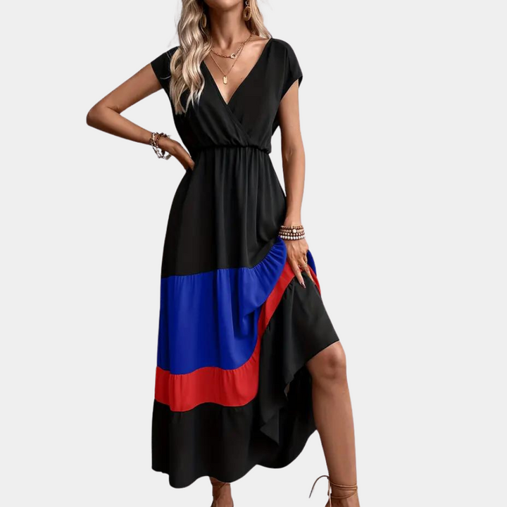 Robe décontractée pour femme à col en V élégante pour toutes les occasions