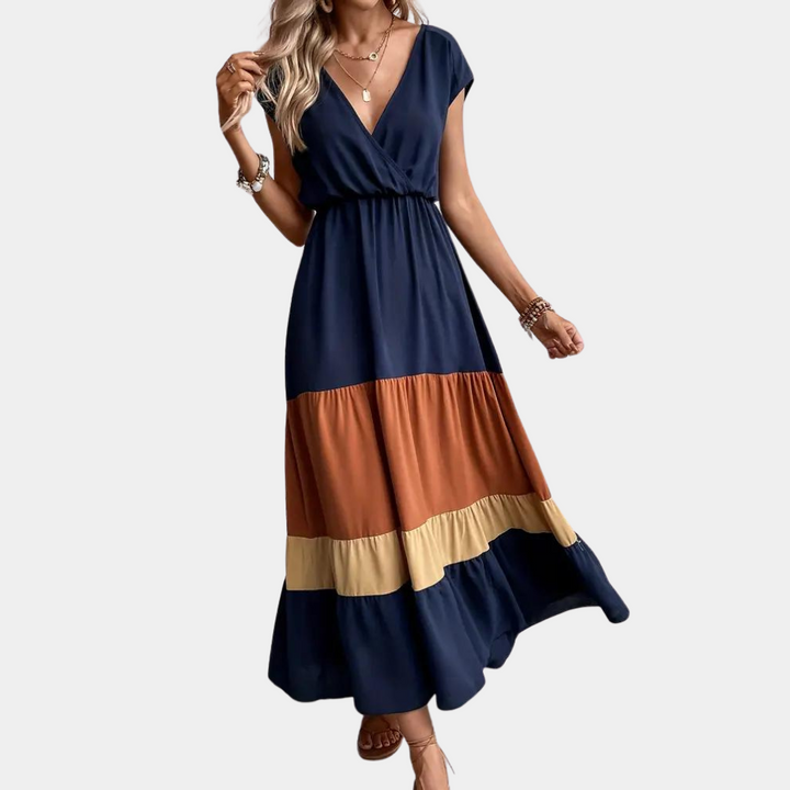 Robe décontractée pour femme à col en V élégante pour toutes les occasions