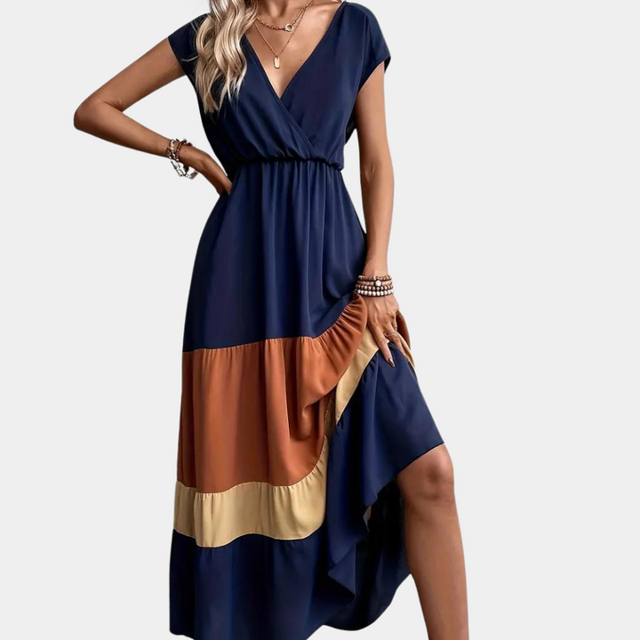 Robe décontractée pour femme à col en V élégante pour toutes les occasions