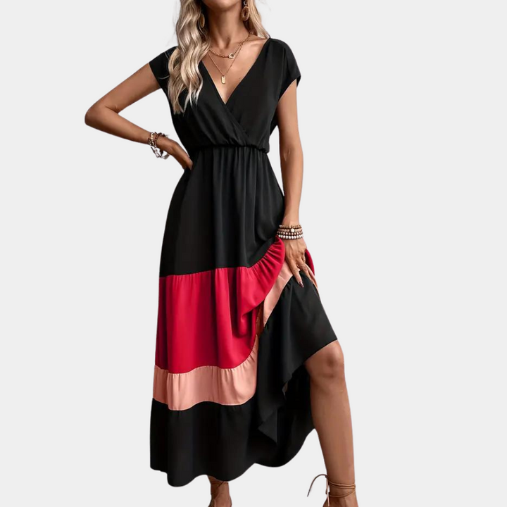 Robe décontractée pour femme à col en V élégante pour toutes les occasions
