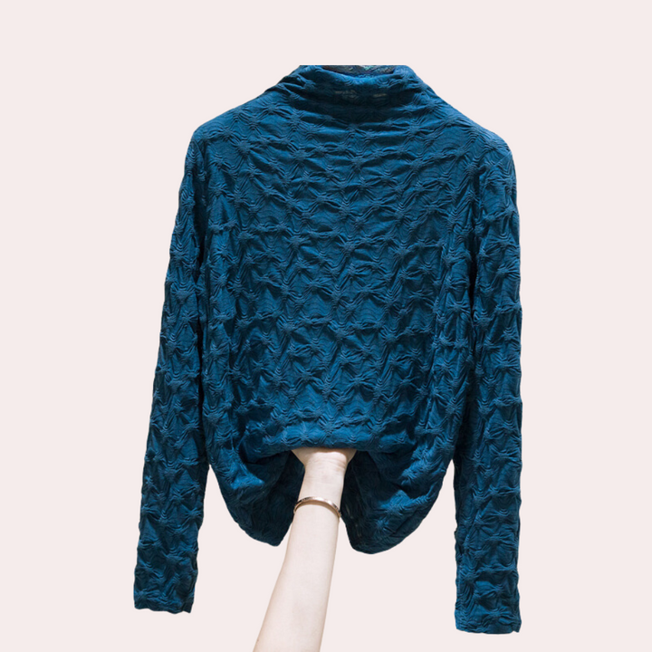 Chrissta - Stylische Damenbluse mit schickem hohen Ausschnitt