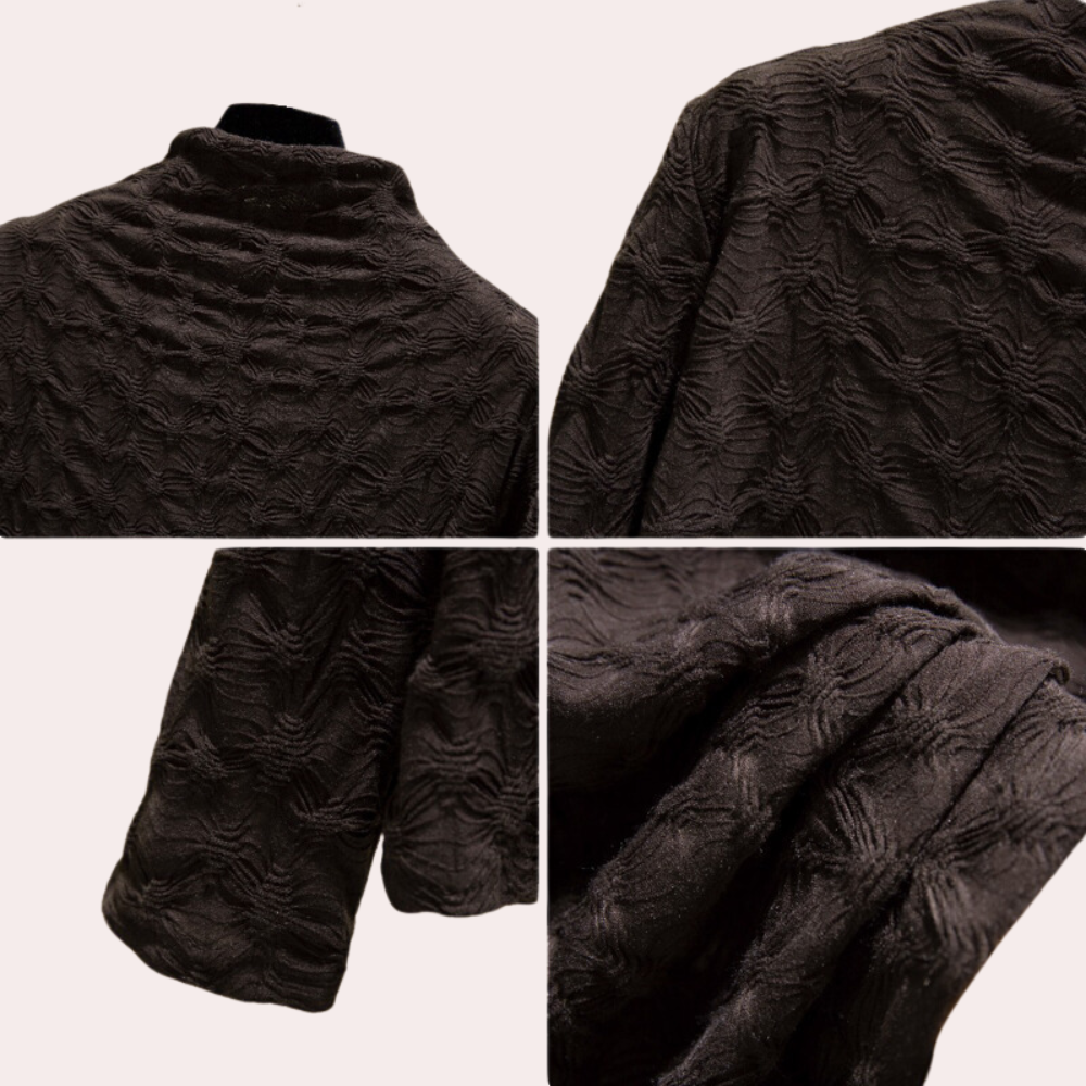 Chrissta - Stylische Damenbluse mit schickem hohen Ausschnitt