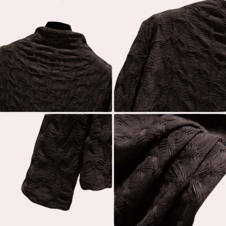 Chrissta - Stylische Damenbluse mit schickem hohen Ausschnitt