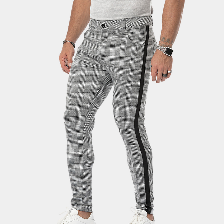 Anton - Vintage-inspirierte karierte Skinny-Fit-Hose für Männer